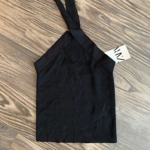 Zara black knit halter top